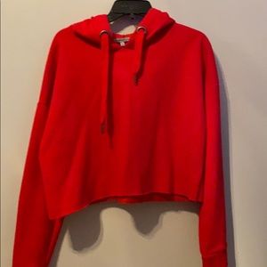 red crop top hoodie